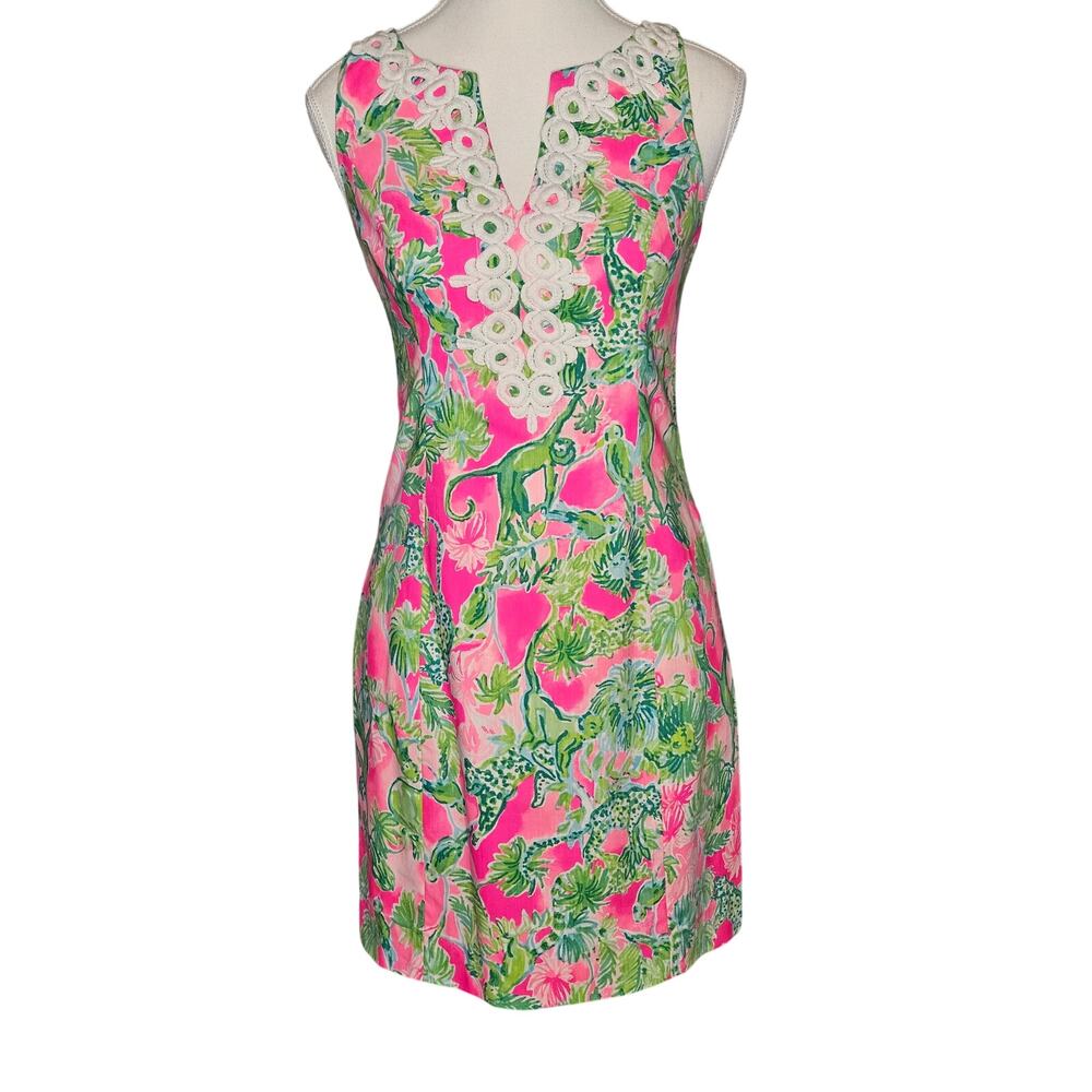Lilly Pulitzer Gabby Shift Dress Raz Berry Catty Shack 30Bust 28W -00- JE37